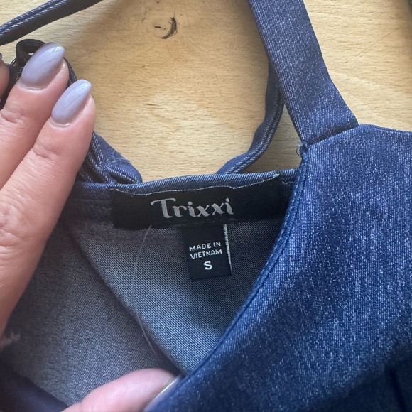 TRIXXI | Pleated Denim Dress - Picture 3 of 5